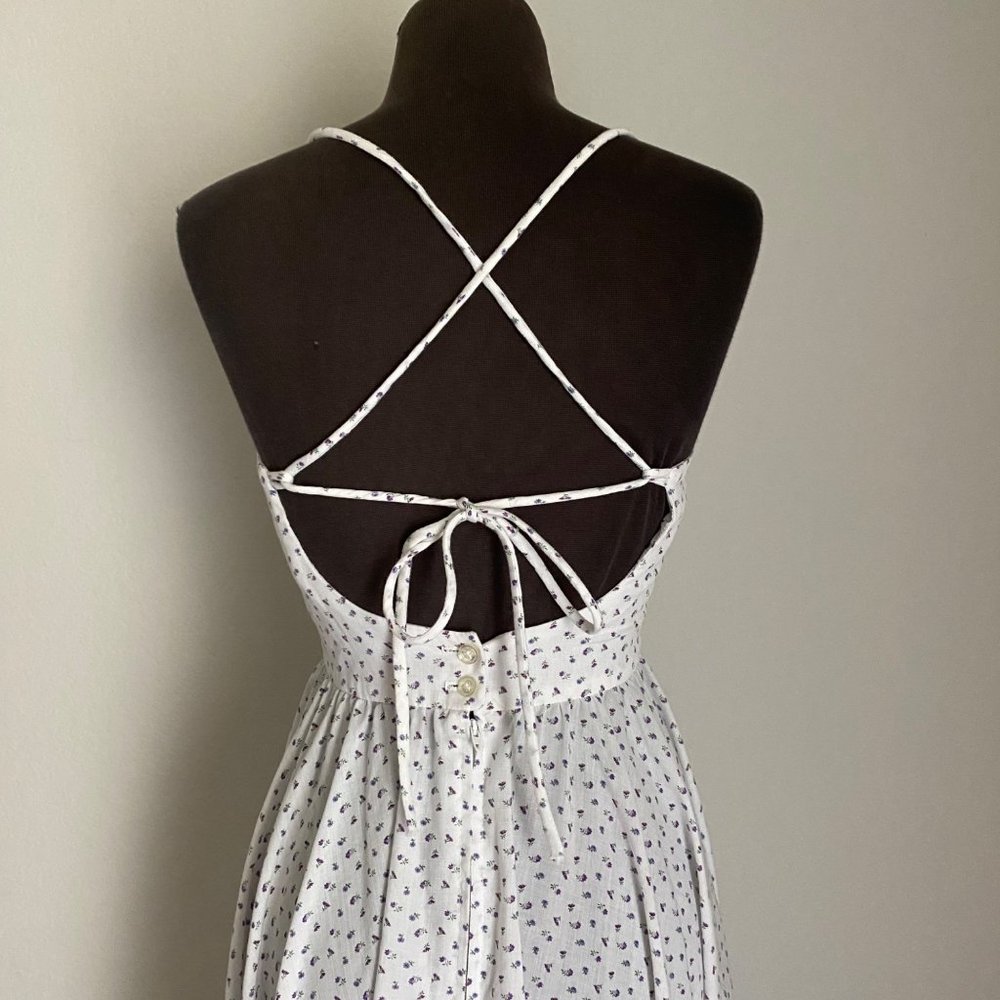 Chez Jodi sz 7 Spaghetti strap 50s vintage flared midi dress - Picture 4 of 7